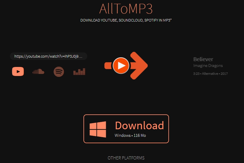 convert spotify to mp3 with alltomp3