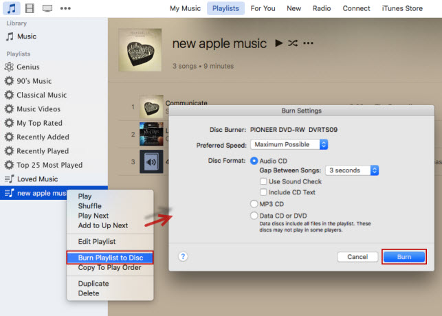 burn itunes music to cds