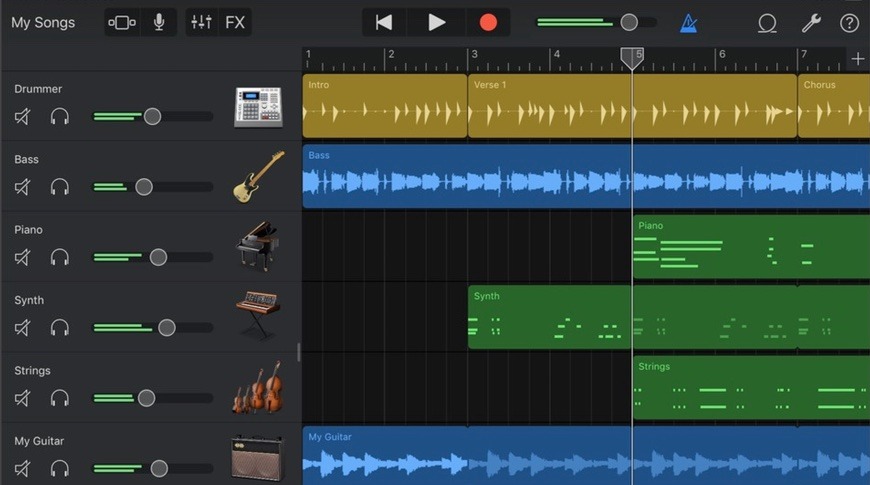 add music to garageband on iphone