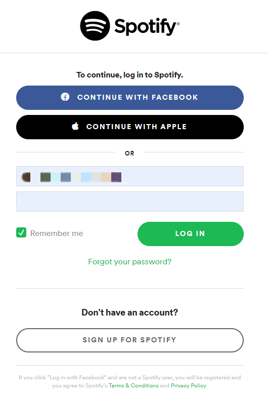 reset spotify password