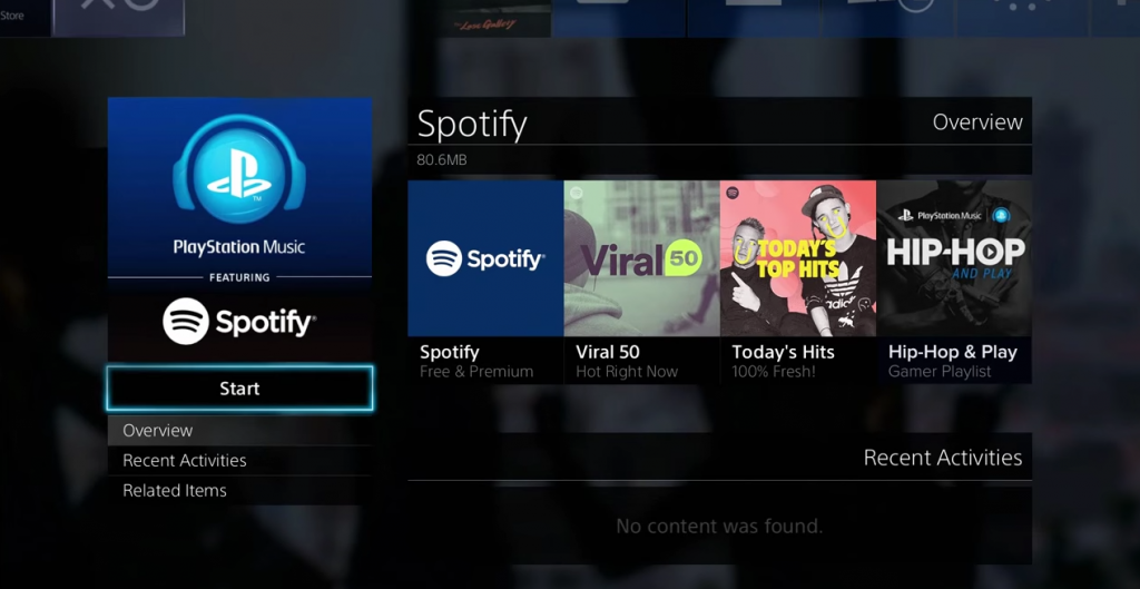 set up spotify on ps4