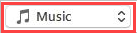 audible itunes dropdown music