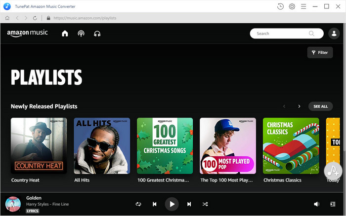 main interface of tunepat amazon music converter