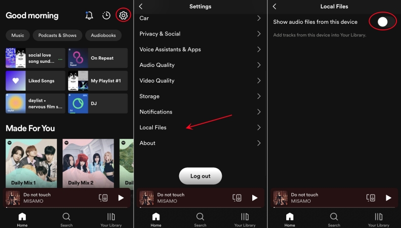 add local files spotify on android