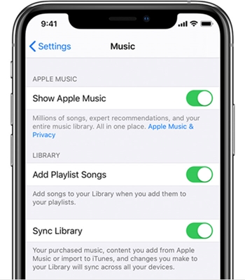 sync library on iphone