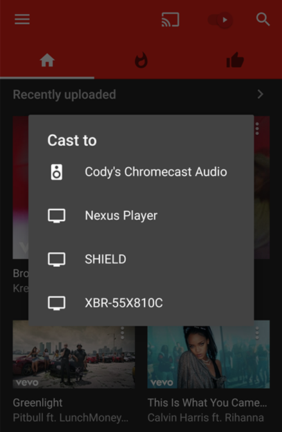 cast youtube music to chromecast