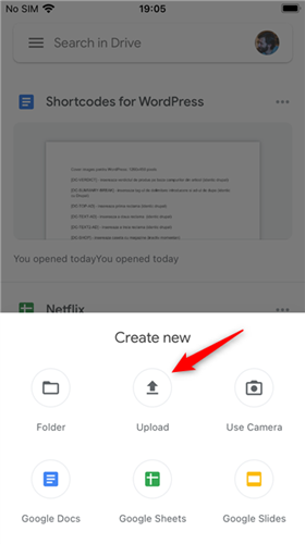 upload files to google drive phone