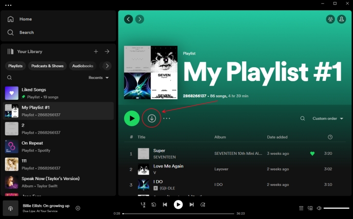 download music on spotify for desktop