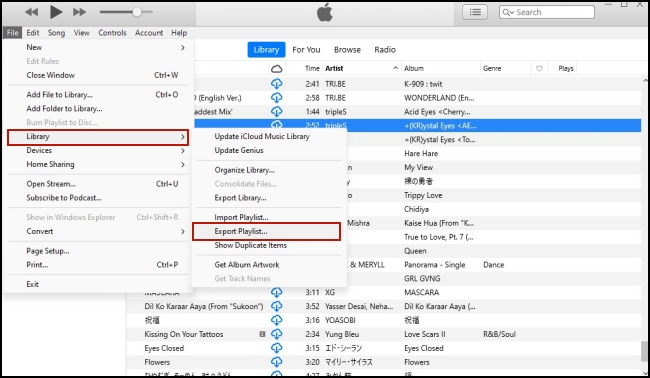 export playlists itunes