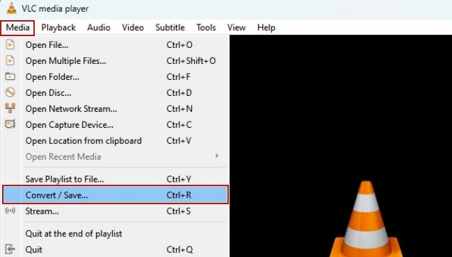 convert audio on VLC media player