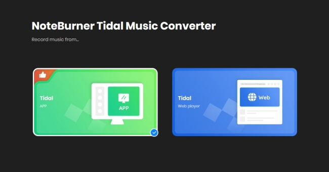 choose mode on notevburner tidal music converter