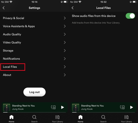 enable show local files on spotify