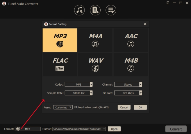 set the output parameter