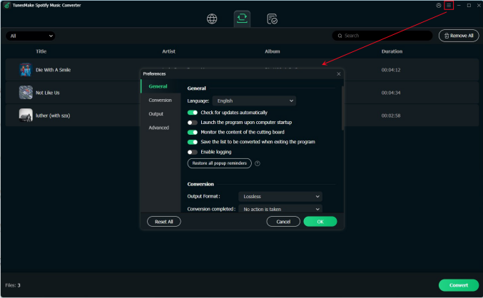 select output format